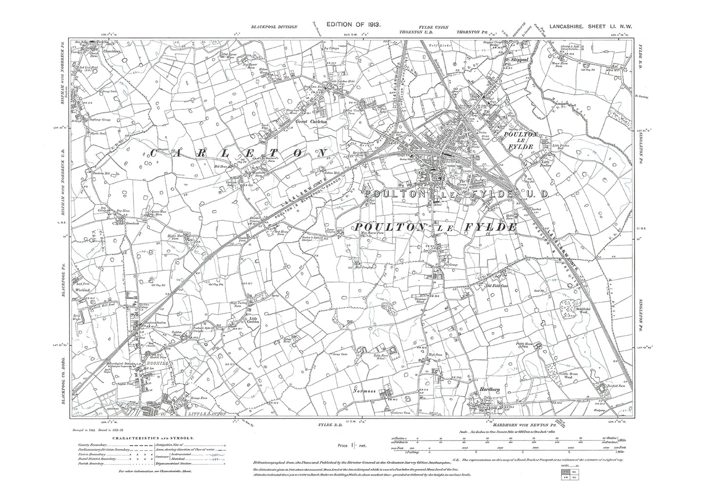 Poulton le Fylde - Lancashire in 1913 : 51NW