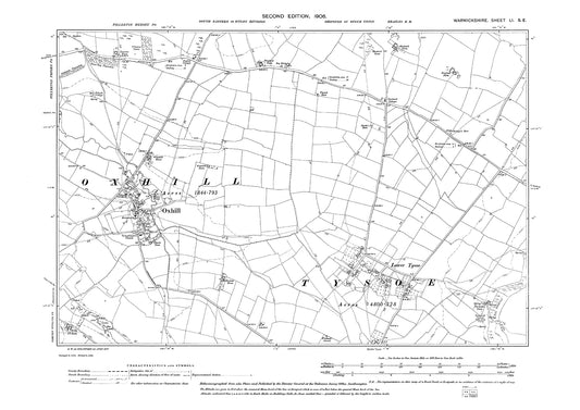 Oxhill, Lower Tysoe, old map Warwickshire 1906: 51SE