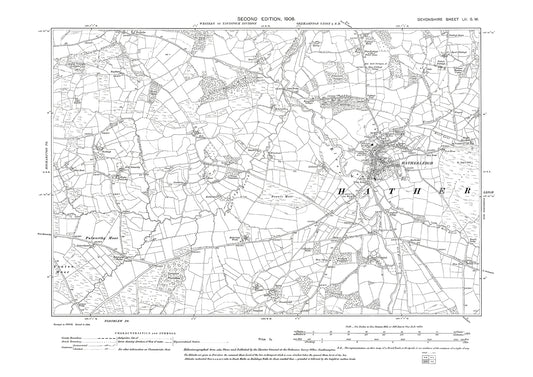 Hatherleigh, Old Map Devon 1906: 52SW
