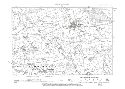 Winkleigh, Broardwood Kelly, Old Map Devon 1906: 53NW