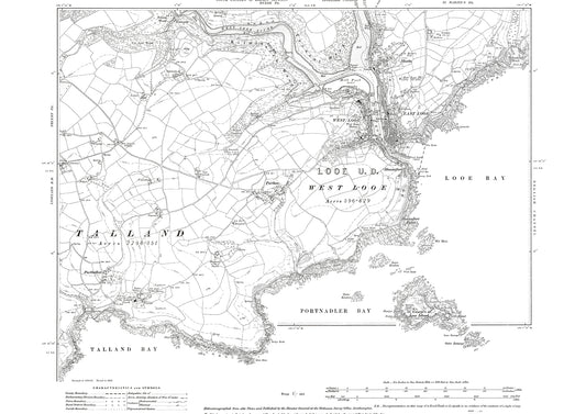 West Looe, East Looe, old map Cornwall 1908: 53NW-SW