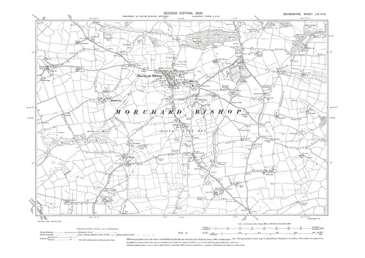 Morchard Bishop,, Old Map Devon 1906: 54NE