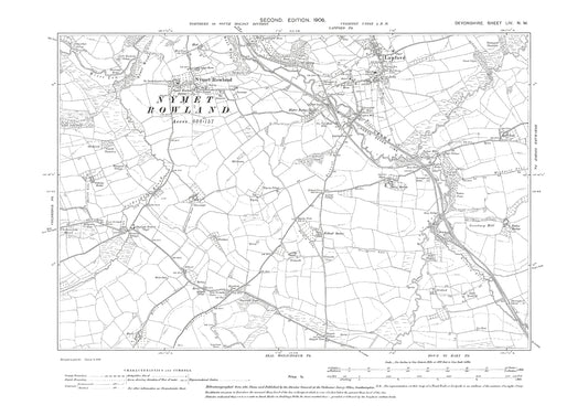 Nymet Rowland, Lapford, Old Map Devon 1906: 54NW