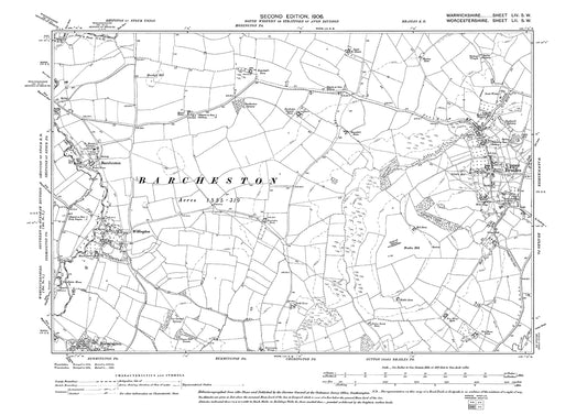 Upper Brailes, Willington, old map Warwickshire 1906: 54SW