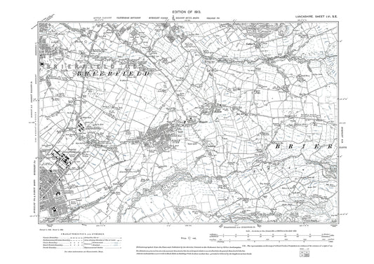 Burnley (northeast), Brierfield (southeast), Harle Syke - Lancashire in 1913 : 56SE