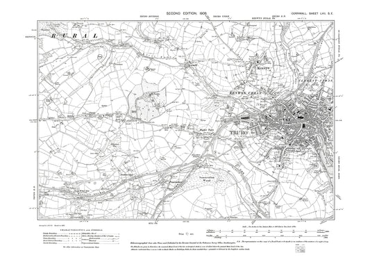 Truro (west), old map Cornwall 1908: 57SE