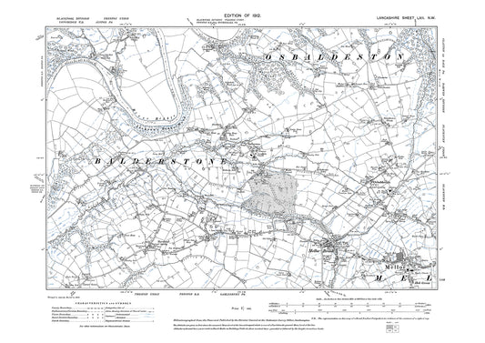 Mellor, Balderstone - Lancashire in 1912 : 62NW