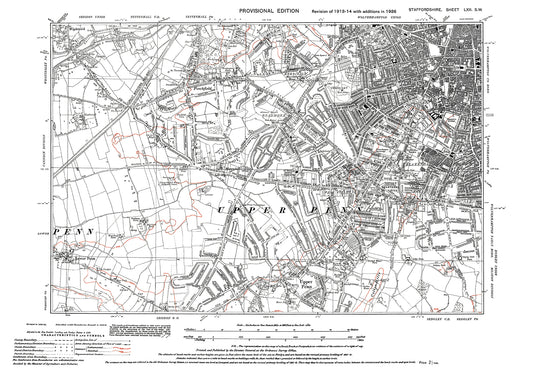 Wolverhampton (southwest), Upper Penn, old map Staffs 1938: 62SW