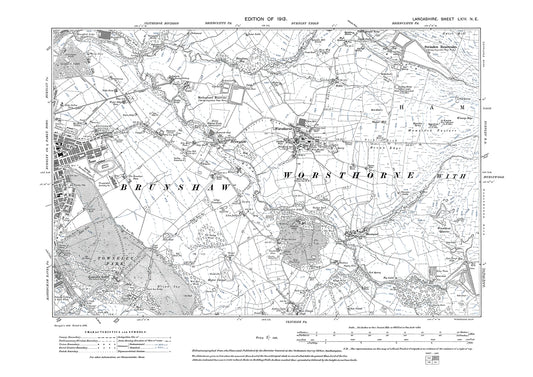 Burnley (east), Worsthorne - Lancashire in 1913 : 64NE