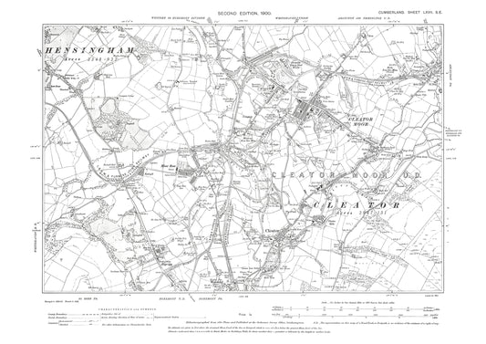 Old OS map dated 1900, showing Cleator Moor, Cleator in Cumberland - 67SE