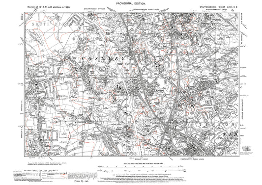 Wednesbury (north), Roseville, Sedgley, Coseley, Bradley, old map Staffs 1938: 67NE