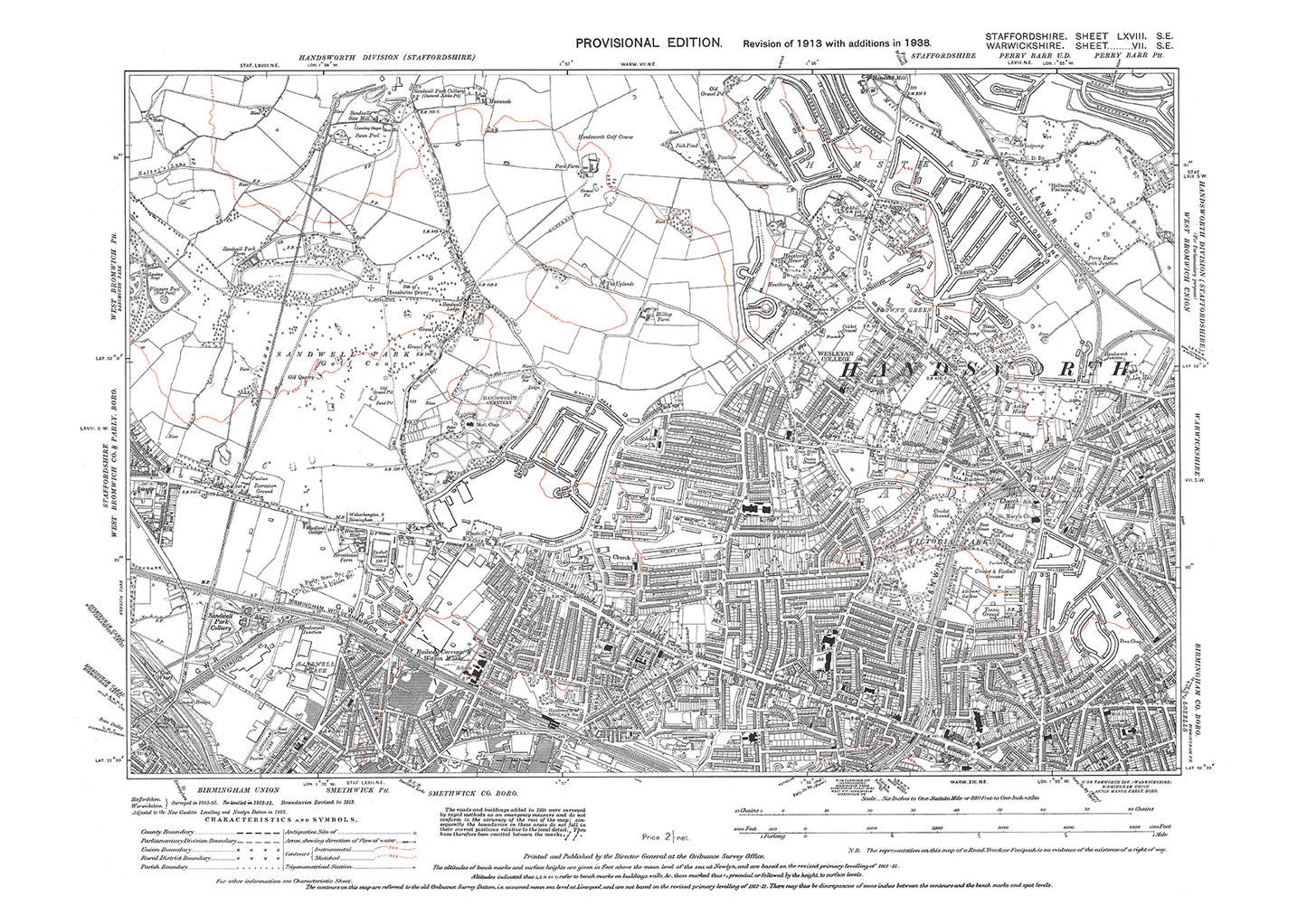 Birmingham Handsworth, Smethwick (north), Hamstead, old map Staffs 1904: 68SE