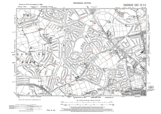 Perry Barr, Old Oscott, old map Staffs 1938: 69NW