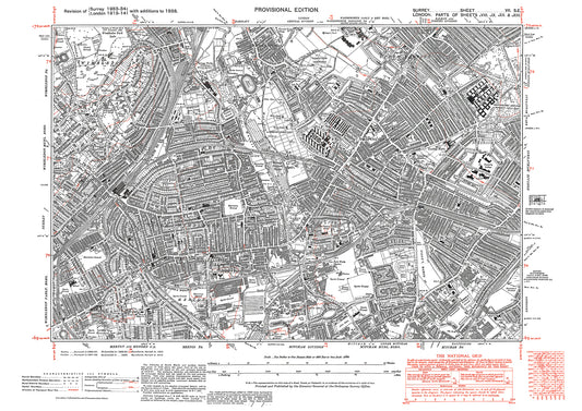 Wimbledon Park, South Wimbledon, Merton, Collier's Wood old map Surrey 1938: 7SE