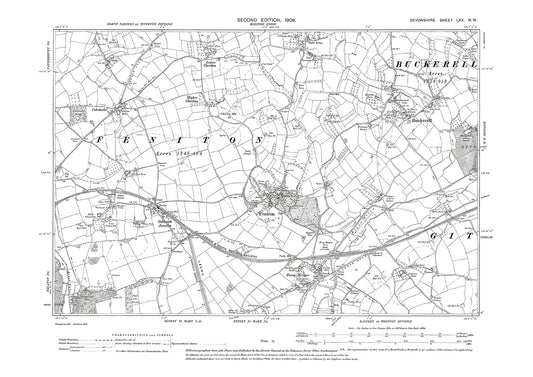 Feniton, Buckerell, Fenny Bridges, Old Map Devon 1906: 70NW