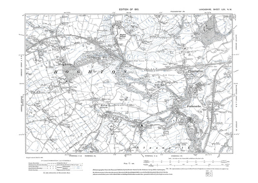 Hoghton, Pleasington - Lancashire in 1913 : 70NW