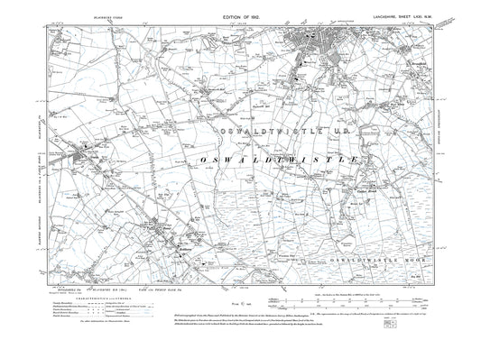 Oswaldtwistle (south) - Lancashire in 1912 : 71NW