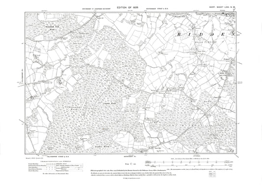 Biddenden (west), old map Kent 1909: 71NW