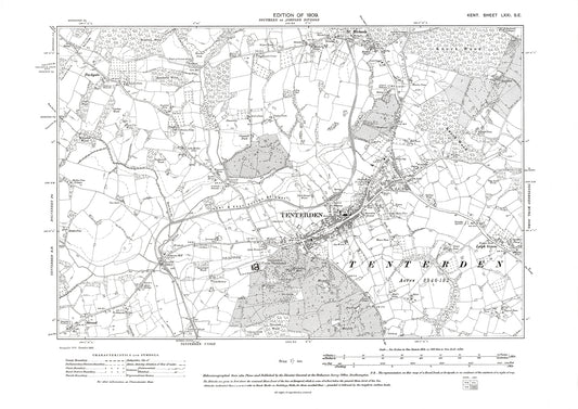 Tenterden, old map Kent 1909: 71SE