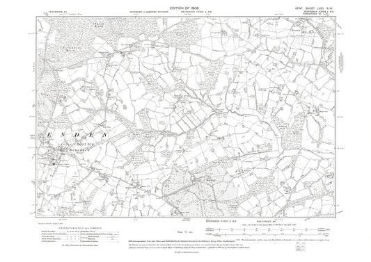 Benenden, old map Kent 1908: 71SW