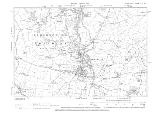 Old OS map dated 1900, showing Egremont in Cumberland - 72NE