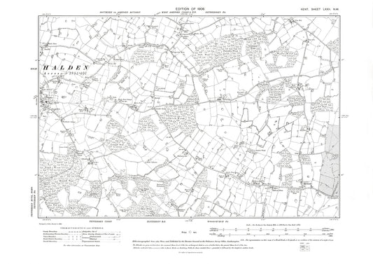 Halden, old map Kent 1908: 72NW
