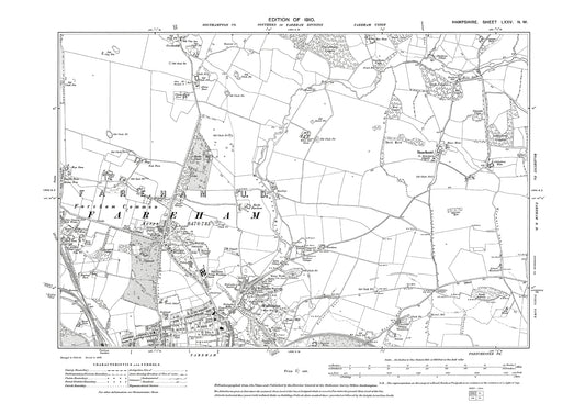 Old OS map dated 1910, showing Fareham (north) in Hampshire - 75NW