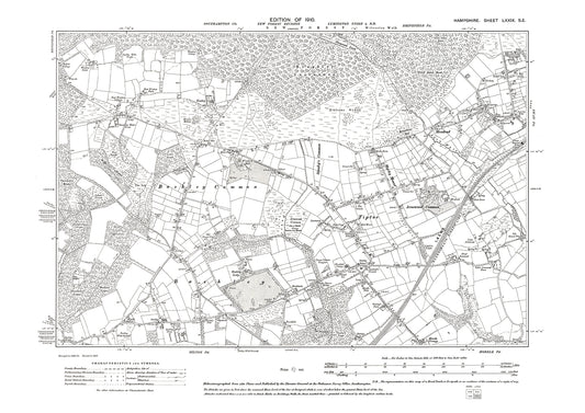 Old OS map dated 1910, showing Sway (west), Tiptoe in Hampshire - 79SE