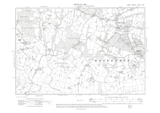 Rolvenden, old map Kent 1909: 79NW