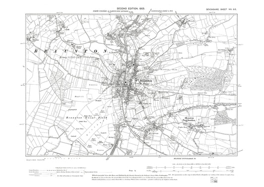 Braunton, Heanton Punchardon, Old Map Devon 1905: 8SE