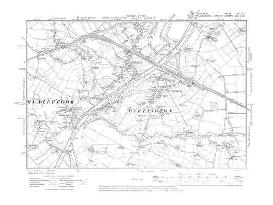 Old OS map dated 1911, showing Partington in Cheshire 8SE