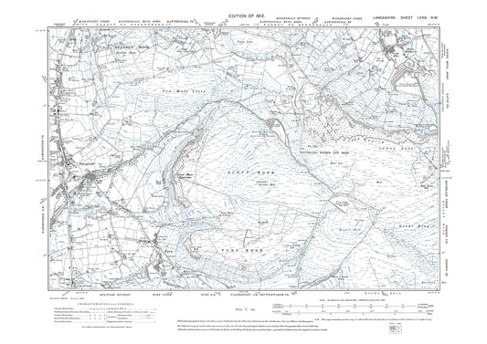 Ramsbottom (northeast), Cowpe (south) - Lancashire in 1912 : 80NW