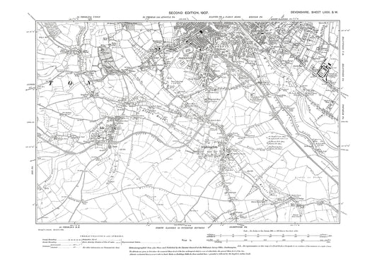 Exeter (south), Alphington, Ide, Old Map Devon 1907: 80SW