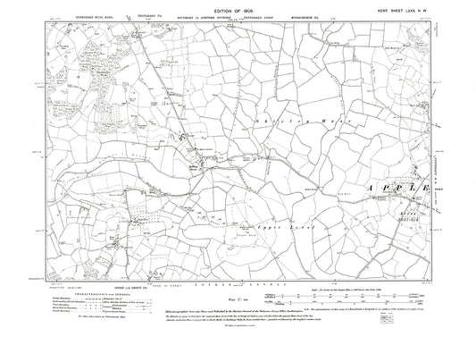 Snave, old map Kent 1908: 80NW