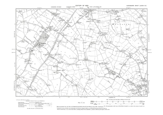Halsall, Ormskirk (northwest) - Lancashire in 1909 : 83SE