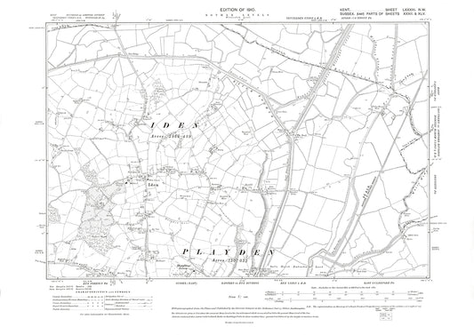 Iden, Playden, old map Kent 1910: 83NW