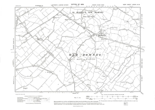 Old Romney, old map Kent 1909: 84NW
