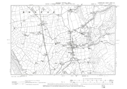 Old OS map dated 1900, showing Bootle in Cumberland - 85SE