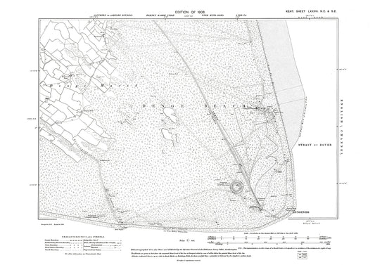 Dungeness, old map Kent 1908: 86NE-SE