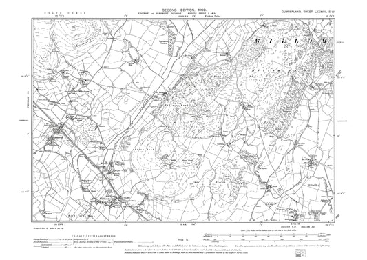 Old OS map dated 1900, showing Stilecroft, Kirksanton, Wicham in Cumberland - 88SW