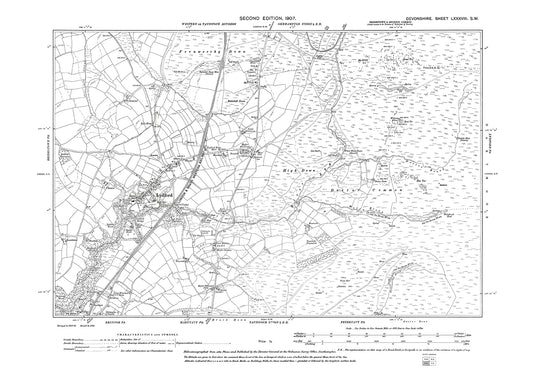 Lydford, Old Map Devon 1907: 88SW
