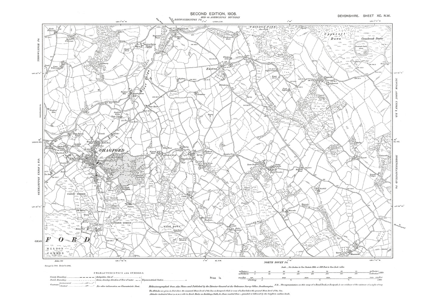 Copy of Lydford, Old Map Devon 1907: 88SW