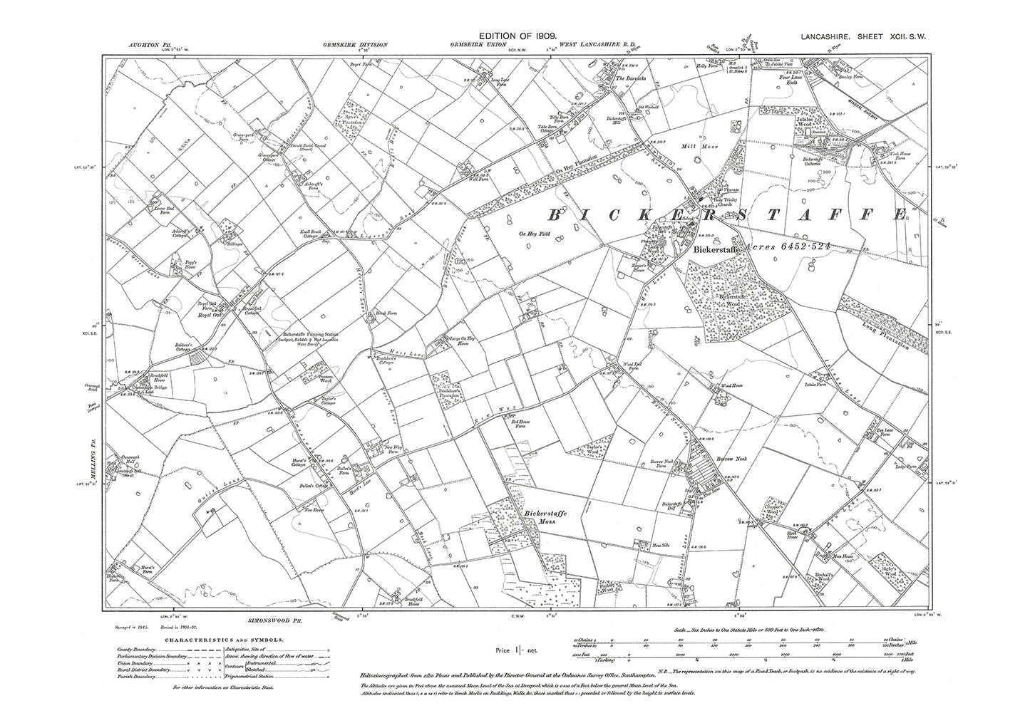Bickerstaff - Lancashire in 1909 : 92SW