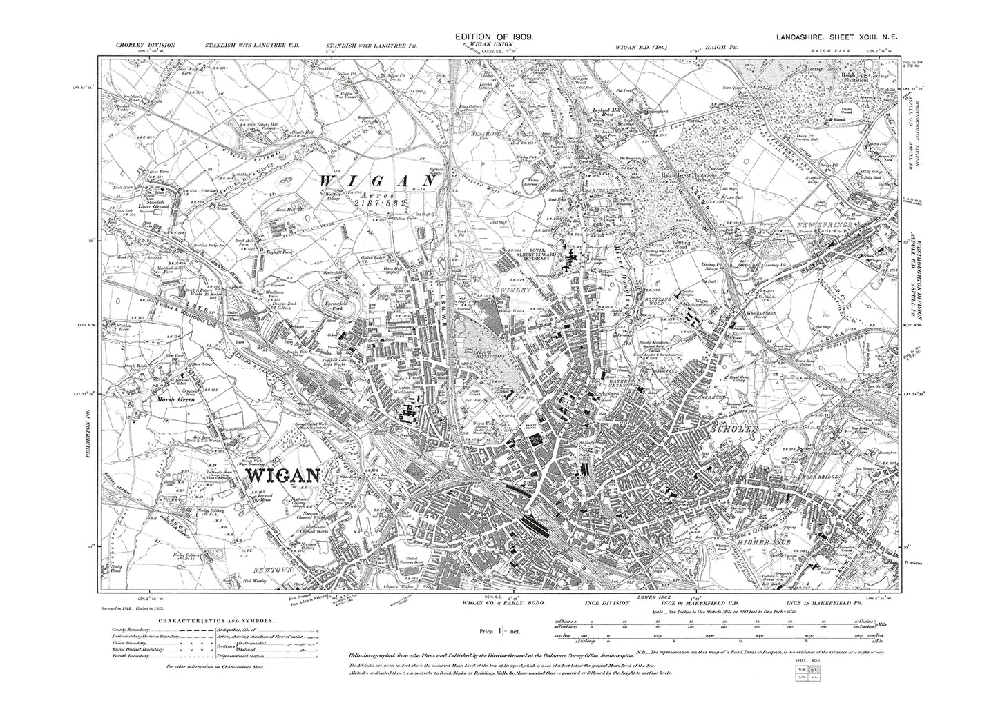 Wigan (north) - Lancashire in 1909 : 93NE