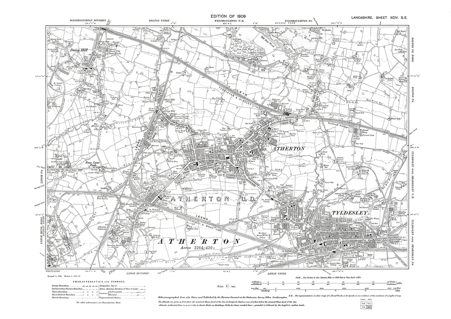 Atherton, Tyldesley - Lancashire in 1909 : 94SE