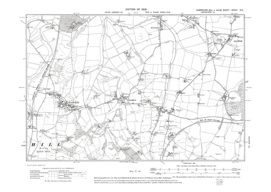 Old OS map dated 1909, showing Godshill Isle Of Wight in Hampshire - 98NE