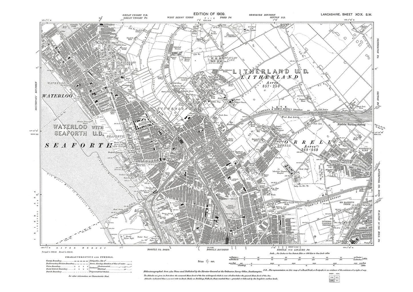 Waterloo, Seaforth, Litherland, Orrell - Lancashire in 1909 : 99SW