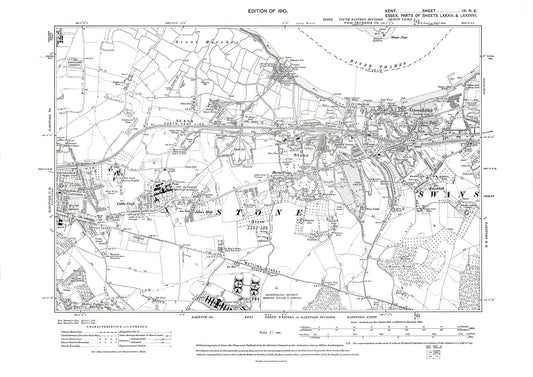 Dartford (east), Greenhithe, Stone, Swanscombe (east), Cobbs Croft, old map Kent 1910: 9NE