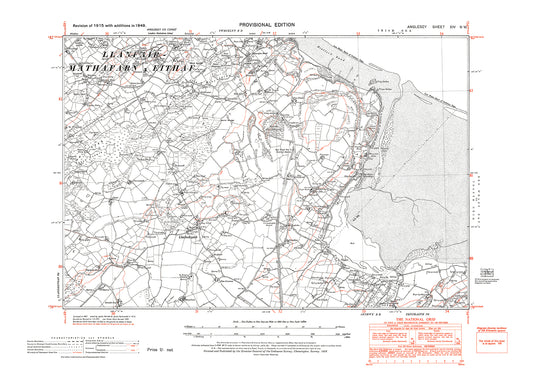 Llanbedrgoch, old map Anglesey 1949: 14NW