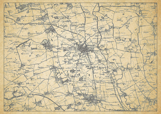 Beverley in 1898, showing the town and the surrounding area